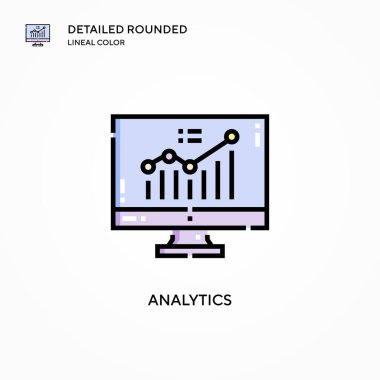 Analitik vektör simgesi. Modern vektör illüstrasyon kavramları. Düzenlemesi ve kişiselleştirmesi kolay.
