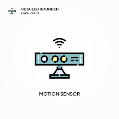 Hareket sensörü vektör simgesi. Modern vektör illüstrasyon kavramları. Düzenlemesi ve kişiselleştirmesi kolay.