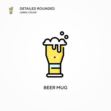 Bira kupası vektör simgesi. Modern vektör illüstrasyon kavramları. Düzenlemesi ve kişiselleştirmesi kolay.