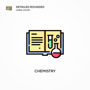 Kimya vektör simgesi. Modern vektör illüstrasyon kavramları. Düzenlemesi ve kişiselleştirmesi kolay.