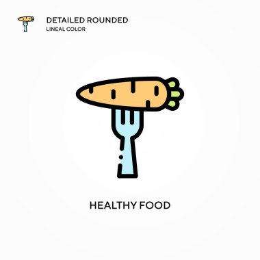 Sağlıklı gıda vektör simgesi. Modern vektör illüstrasyon kavramları. Düzenlemesi ve kişiselleştirmesi kolay.