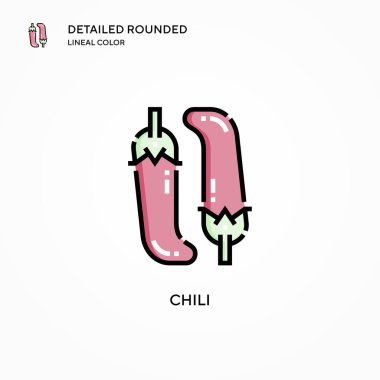 Chili vektör simgesi. Modern vektör illüstrasyon kavramları. Düzenlemesi ve kişiselleştirmesi kolay.