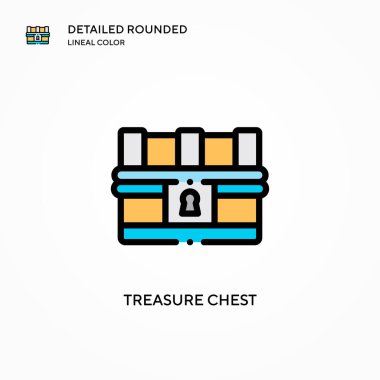 Hazine göğüs vektör simgesi. Modern vektör illüstrasyon kavramları. Düzenlemesi ve kişiselleştirmesi kolay.