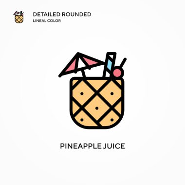 Ananas suyu ikonu. Modern vektör illüstrasyon kavramları. Düzenlemesi ve kişiselleştirmesi kolay.