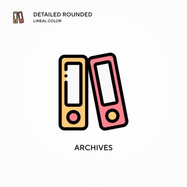 Arşiv vektör simgesi. Modern vektör illüstrasyon kavramları. Düzenlemesi ve kişiselleştirmesi kolay.