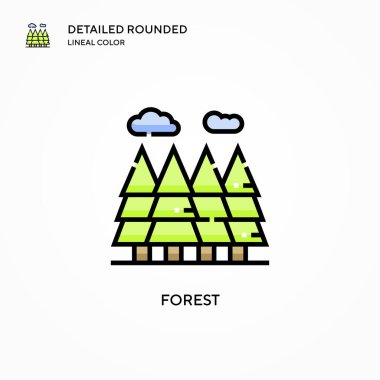 Orman vektör simgesi. Modern vektör illüstrasyon kavramları. Düzenlemesi ve kişiselleştirmesi kolay.