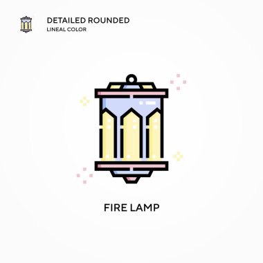 Lamba vektör simgesini ateşle. Modern vektör illüstrasyon kavramları. Düzenlemesi ve kişiselleştirmesi kolay.