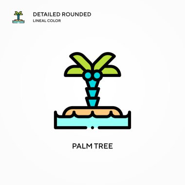 Palmiye ağacı vektör simgesi. Modern vektör illüstrasyon kavramları. Düzenlemesi ve kişiselleştirmesi kolay.