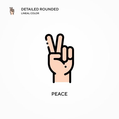 Barış vektör simgesi. Modern vektör illüstrasyon kavramları. Düzenlemesi ve kişiselleştirmesi kolay.