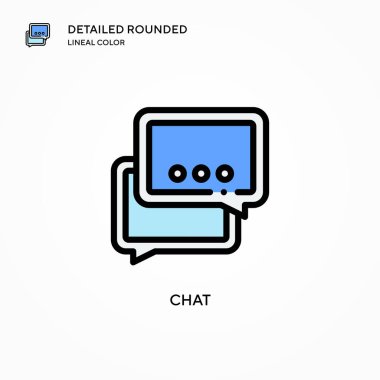 Sohbet vektörü simgesi. Modern vektör illüstrasyon kavramları. Düzenlemesi ve kişiselleştirmesi kolay.