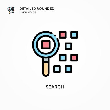 Arama vektör simgesi. Modern vektör illüstrasyon kavramları. Düzenlemesi ve kişiselleştirmesi kolay.