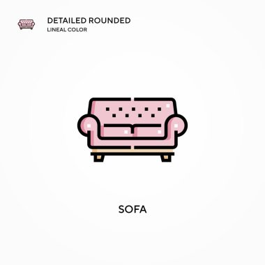 Koltuk vektör simgesi. Modern vektör illüstrasyon kavramları. Düzenlemesi ve kişiselleştirmesi kolay.