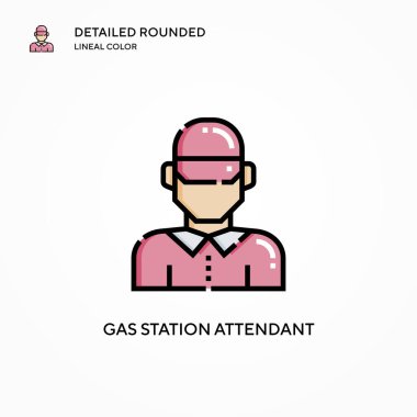 Benzin istasyonu vektör simgesi. Modern vektör illüstrasyon kavramları. Düzenlemesi ve kişiselleştirmesi kolay.