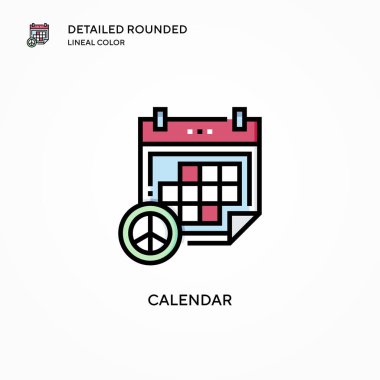 Takvim vektör simgesi. Modern vektör illüstrasyon kavramları. Düzenlemesi ve kişiselleştirmesi kolay.