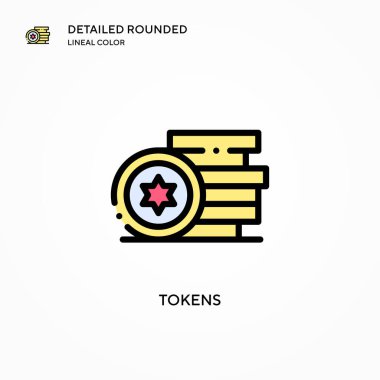 Jeton vektör simgesi. Modern vektör illüstrasyon kavramları. Düzenlemesi ve kişiselleştirmesi kolay.