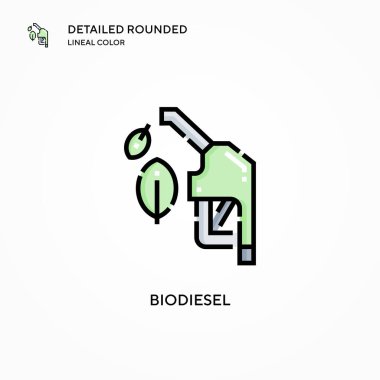 Biyodizel vektör simgesi. Modern vektör illüstrasyon kavramları. Düzenlemesi ve kişiselleştirmesi kolay.