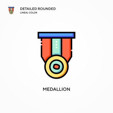 Madalyon vektör simgesi. Modern vektör illüstrasyon kavramları. Düzenlemesi ve kişiselleştirmesi kolay.