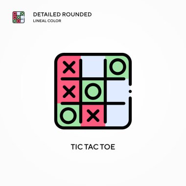 Tic tac toe vektör simgesi. Modern vektör illüstrasyon kavramları. Düzenlemesi ve kişiselleştirmesi kolay.