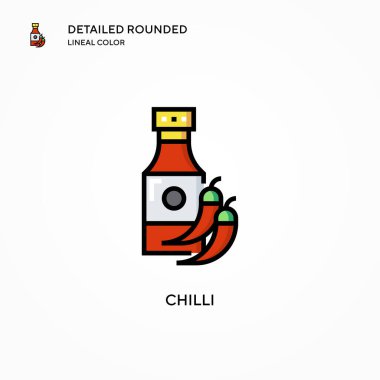 Chilli vektör simgesi. Modern vektör illüstrasyon kavramları. Düzenlemesi ve kişiselleştirmesi kolay.