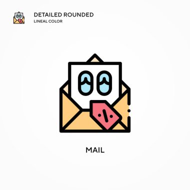 Posta vektör simgesi. Modern vektör illüstrasyon kavramları. Düzenlemesi ve kişiselleştirmesi kolay.