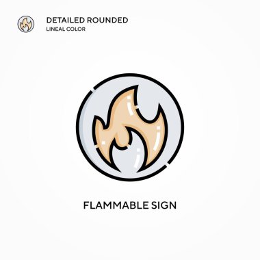 Yanıcı işaret vektör simgesi. Modern vektör illüstrasyon kavramları. Düzenlemesi ve kişiselleştirmesi kolay.