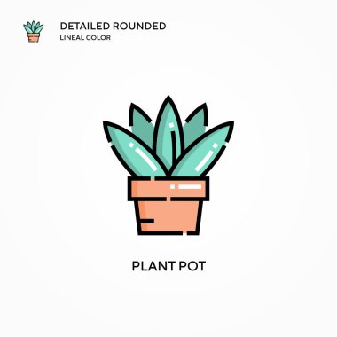 Saksı vektör ikonu yerleştir. Modern vektör illüstrasyon kavramları. Düzenlemesi ve kişiselleştirmesi kolay.