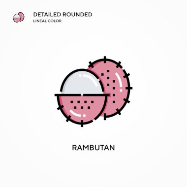Rambutan vektör simgesi. Modern vektör illüstrasyon kavramları. Düzenlemesi ve kişiselleştirmesi kolay.