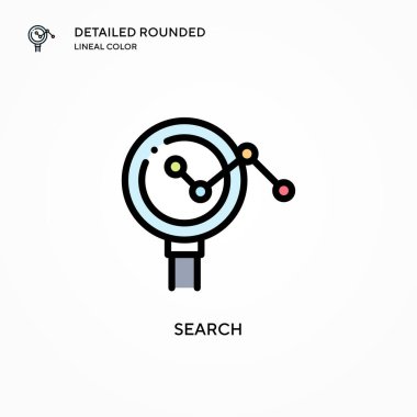 Arama vektör simgesi. Modern vektör illüstrasyon kavramları. Düzenlemesi ve kişiselleştirmesi kolay.