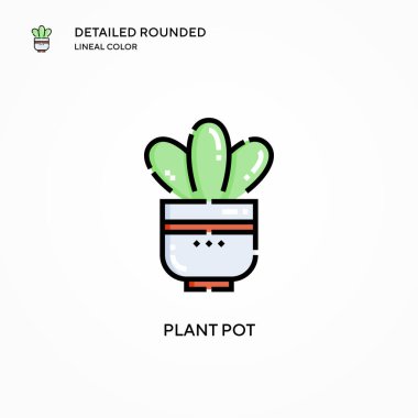 Saksı vektör ikonu yerleştir. Modern vektör illüstrasyon kavramları. Düzenlemesi ve kişiselleştirmesi kolay.