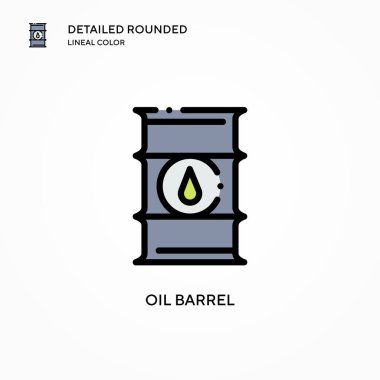 Petrol varili vektör simgesi. Modern vektör illüstrasyon kavramları. Düzenlemesi ve kişiselleştirmesi kolay.
