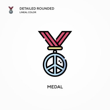 Madalya vektör simgesi. Modern vektör illüstrasyon kavramları. Düzenlemesi ve kişiselleştirmesi kolay.