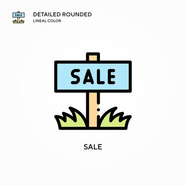 Satış vektörü ikonu. Modern vektör illüstrasyon kavramları. Düzenlemesi ve kişiselleştirmesi kolay.