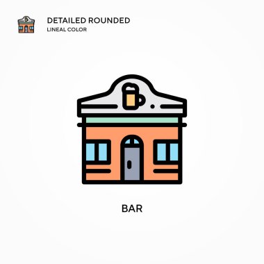 Bar vektör simgesi. Modern vektör illüstrasyon kavramları. Düzenlemesi ve kişiselleştirmesi kolay.