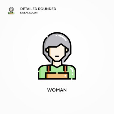 Kadın vektör simgesi. Modern vektör illüstrasyon kavramları. Düzenlemesi ve kişiselleştirmesi kolay.