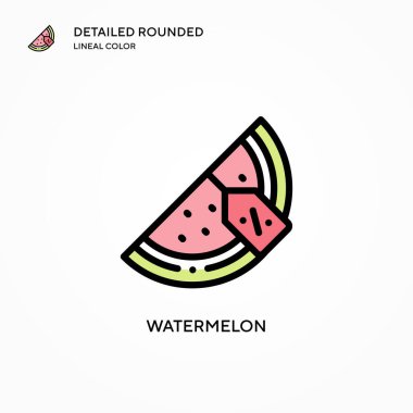 Karpuz vektör simgesi. Modern vektör illüstrasyon kavramları. Düzenlemesi ve kişiselleştirmesi kolay.