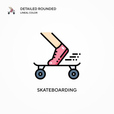 Kaykay vektör simgesi. Modern vektör illüstrasyon kavramları. Düzenlemesi ve kişiselleştirmesi kolay.