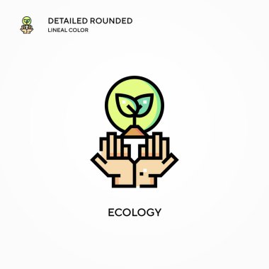 Ekoloji vektör simgesi. Modern vektör illüstrasyon kavramları. Düzenlemesi ve kişiselleştirmesi kolay.