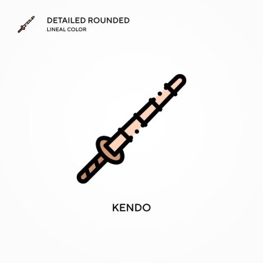 Kendo vektör simgesi. Modern vektör illüstrasyon kavramları. Düzenlemesi ve kişiselleştirmesi kolay.