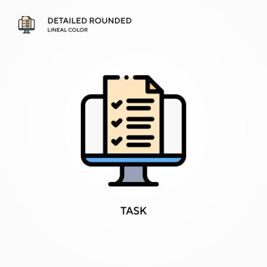 Görev vektör simgesi. Modern vektör illüstrasyon kavramları. Düzenlemesi ve kişiselleştirmesi kolay.