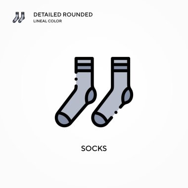 Çorap vektör ikonu. Modern vektör illüstrasyon kavramları. Düzenlemesi ve kişiselleştirmesi kolay.