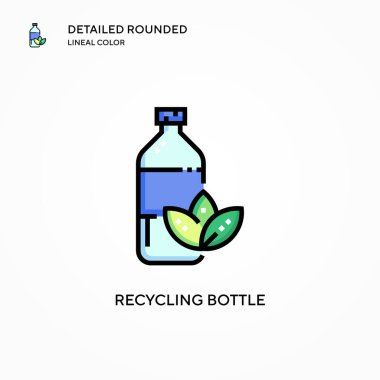 Geri dönüşüm şişe vektör simgesi. Modern vektör illüstrasyon kavramları. Düzenlemesi ve kişiselleştirmesi kolay.