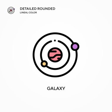 Galaksi vektör simgesi. Modern vektör illüstrasyon kavramları. Düzenlemesi ve kişiselleştirmesi kolay.