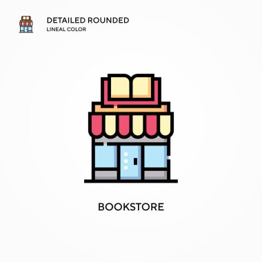 Kitapçı vektör simgesi. Modern vektör illüstrasyon kavramları. Düzenlemesi ve kişiselleştirmesi kolay.