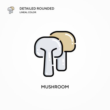 Mantar vektör simgesi. Modern vektör illüstrasyon kavramları. Düzenlemesi ve kişiselleştirmesi kolay.