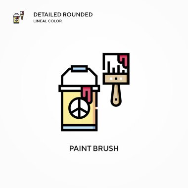 Fırça vektör simgesini boya. Modern vektör illüstrasyon kavramları. Düzenlemesi ve kişiselleştirmesi kolay.