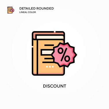 İndirimli vektör simgesi. Modern vektör illüstrasyon kavramları. Düzenlemesi ve kişiselleştirmesi kolay.