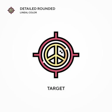 Hedef vektör simgesi. Modern vektör illüstrasyon kavramları. Düzenlemesi ve kişiselleştirmesi kolay.
