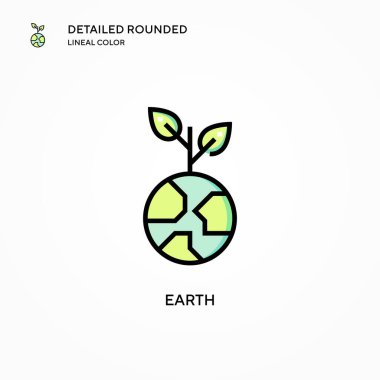 Dünya vektör simgesi. Modern vektör illüstrasyon kavramları. Düzenlemesi ve kişiselleştirmesi kolay.