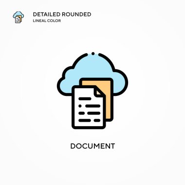 Belge vektör simgesi. Modern vektör illüstrasyon kavramları. Düzenlemesi ve kişiselleştirmesi kolay.