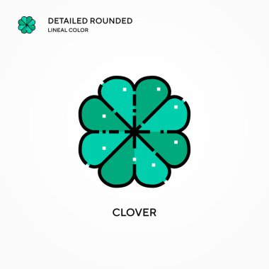 Yonca vektör simgesi. Modern vektör illüstrasyon kavramları. Düzenlemesi ve kişiselleştirmesi kolay.